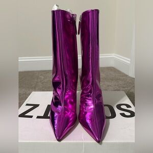 Schutz Women's Metallic Pink Boots